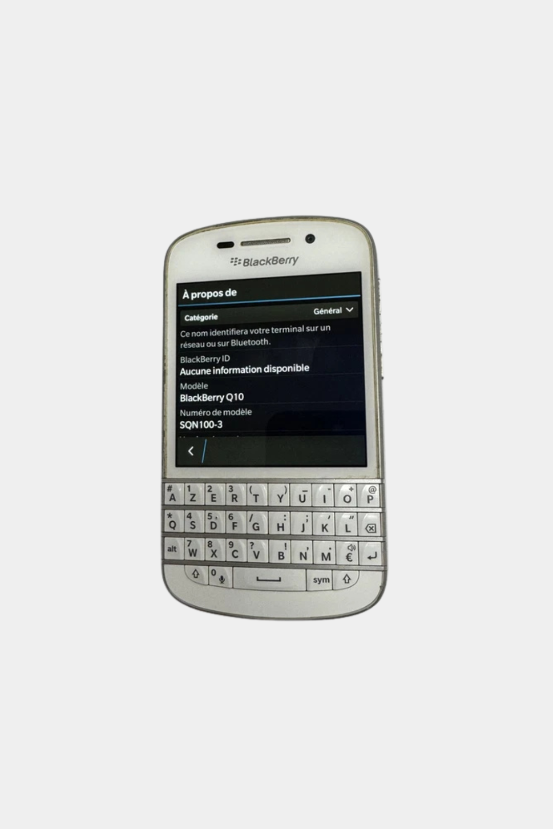 Blackberry Q10 BLANC Vintage Mobile